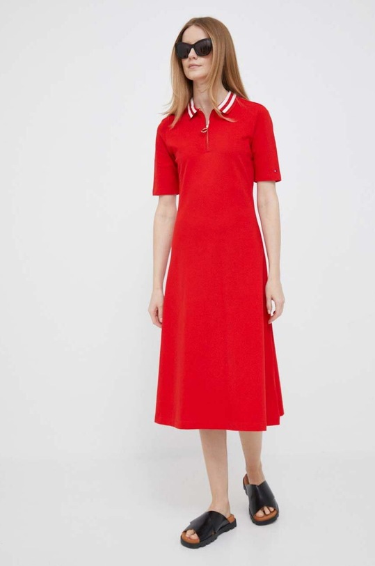 Šaty Tommy Hilfiger mini červená WW0WW37841.PPYX
