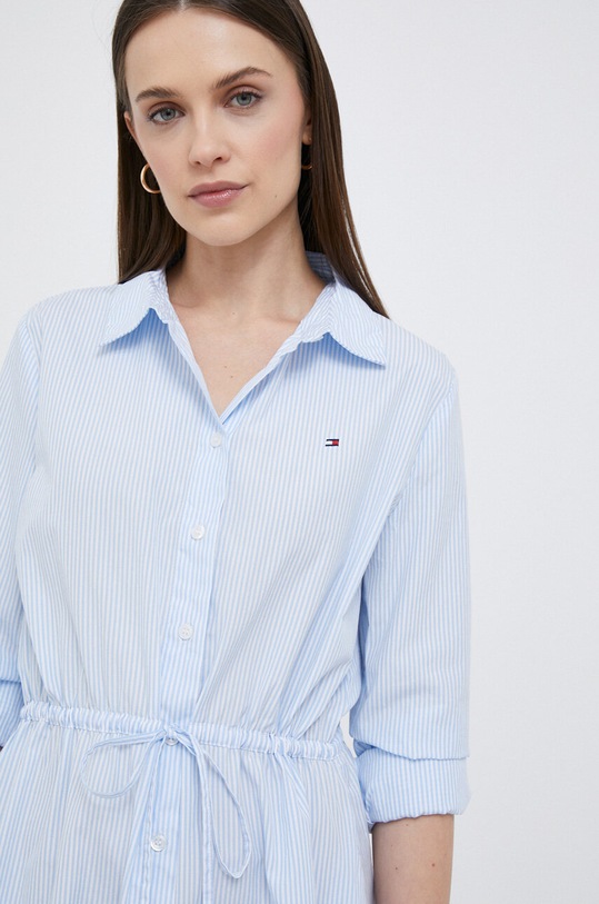 Tommy Hilfiger sukienka bawełniana niebieski WW0WW39197.PPYX