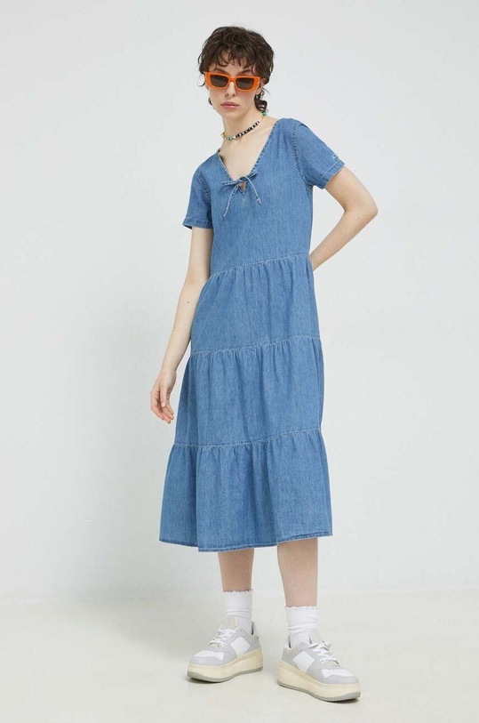 Džínové šaty Tommy Jeans DW0DW15674.PPYX modrá SS23