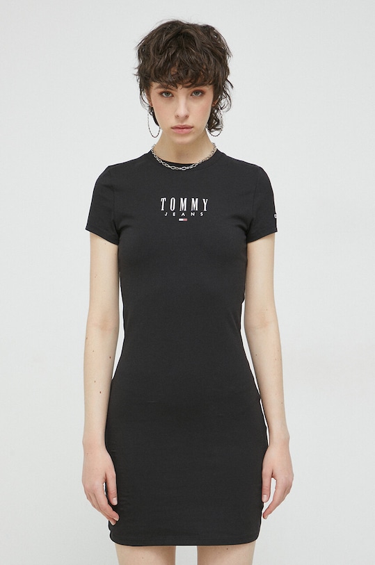 Tommy Jeans rochie mini negru DW0DW15357.PPYX