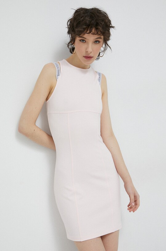 Šaty Tommy Jeans mini růžová DW0DW15350.PPYX