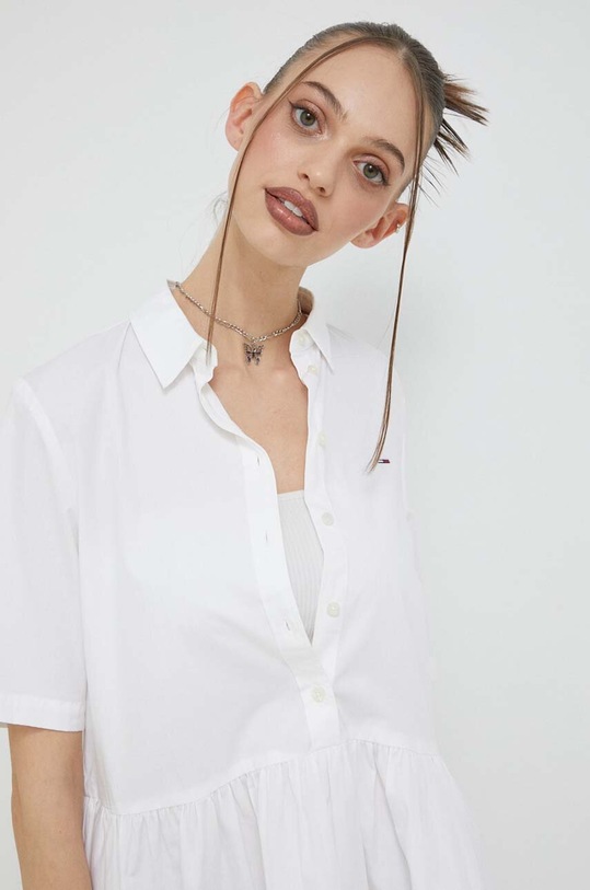 Bavlněné šaty Tommy Jeans bílá DW0DW15175.PPYX