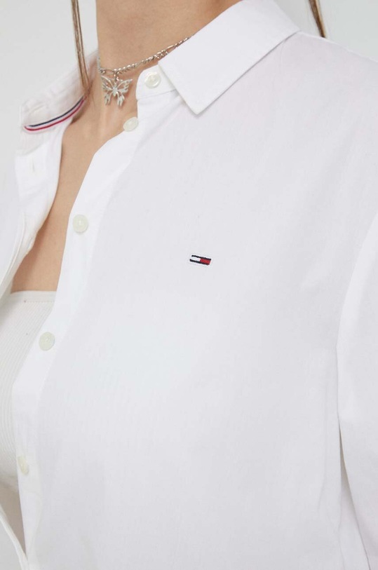 Bavlněné šaty Tommy Jeans DW0DW15175.PPYX bílá