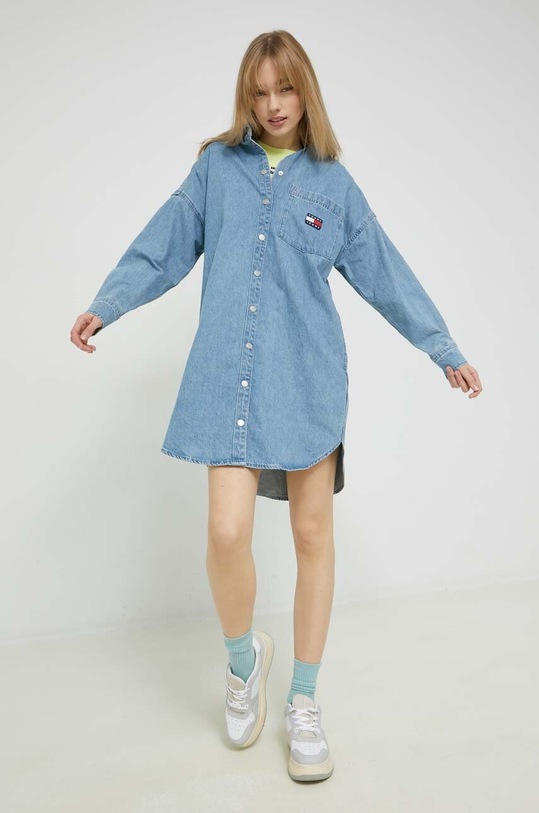 Džínové šaty Tommy Jeans DW0DW15180.PPYX modrá SS23