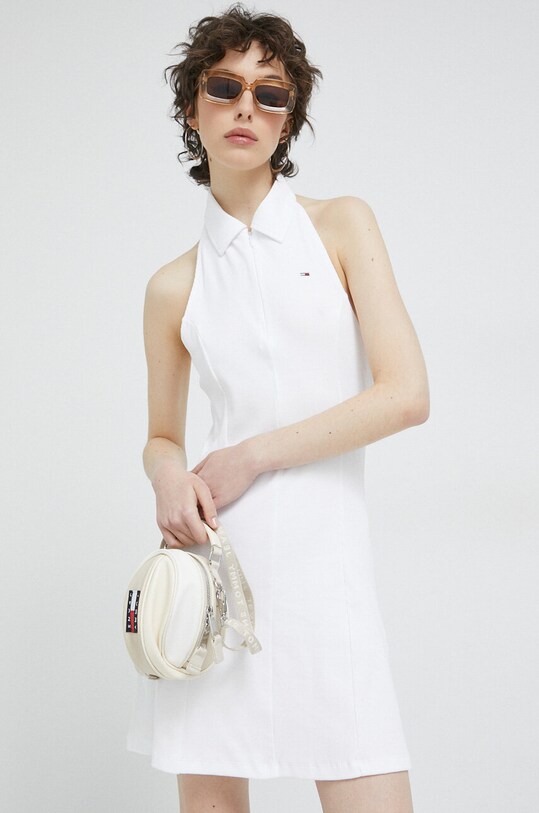 Tommy Jeans rochie mini alb DW0DW15356.PPYX