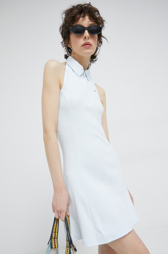 Tommy Jeans sukienka z elastanem niebieski DW0DW15356.PPYX