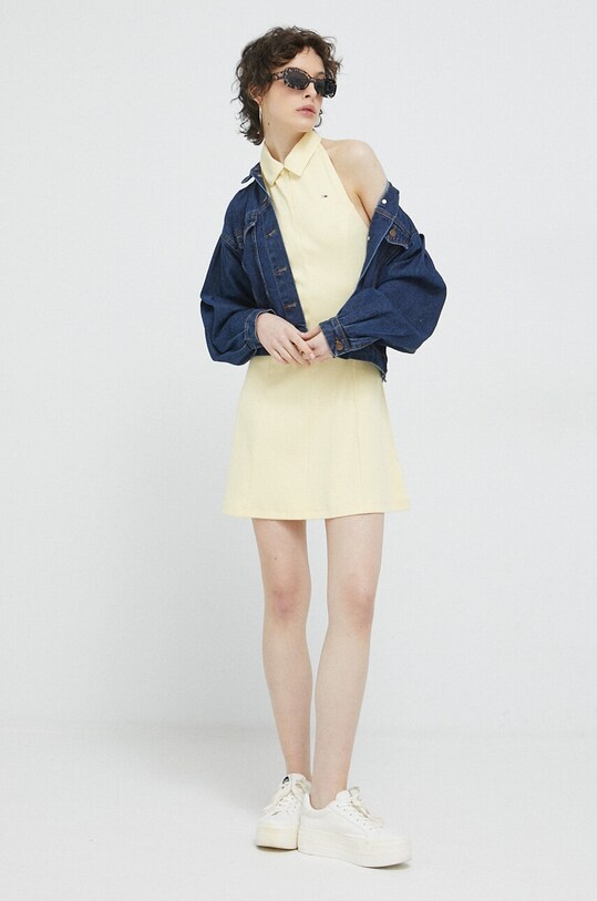 Tommy Jeans rochie DW0DW15356.PPYX galben SS23