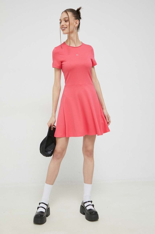 Šaty Tommy Jeans mini růžová DW0DW15680.PPYX