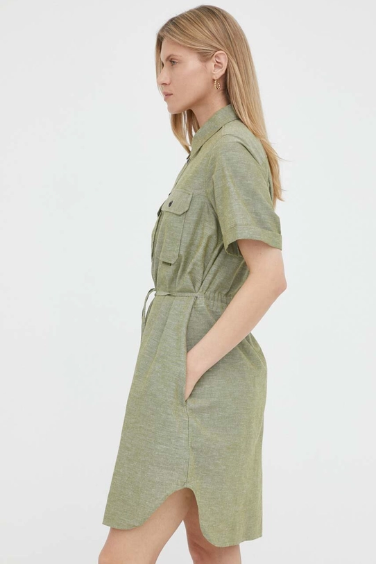 G-Star Raw rochie din amestec de in verde D22858.D123