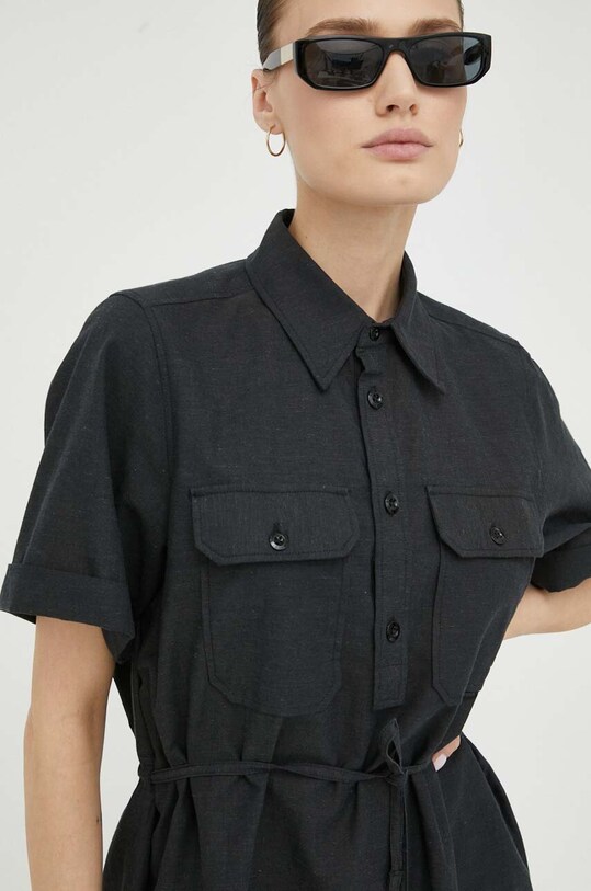 G-Star rochie din amestec de in gri D22858.D123