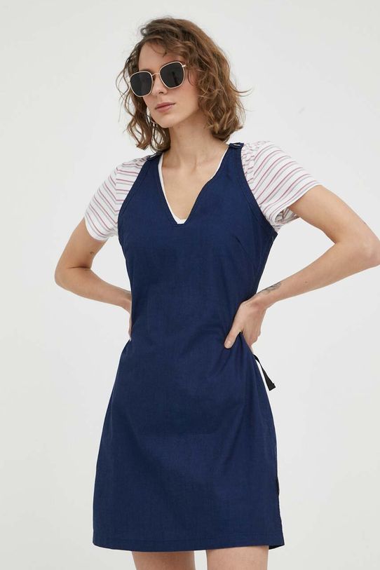 Pamučna haljina G-Star Raw D23316.D309 mornarsko plava AW23