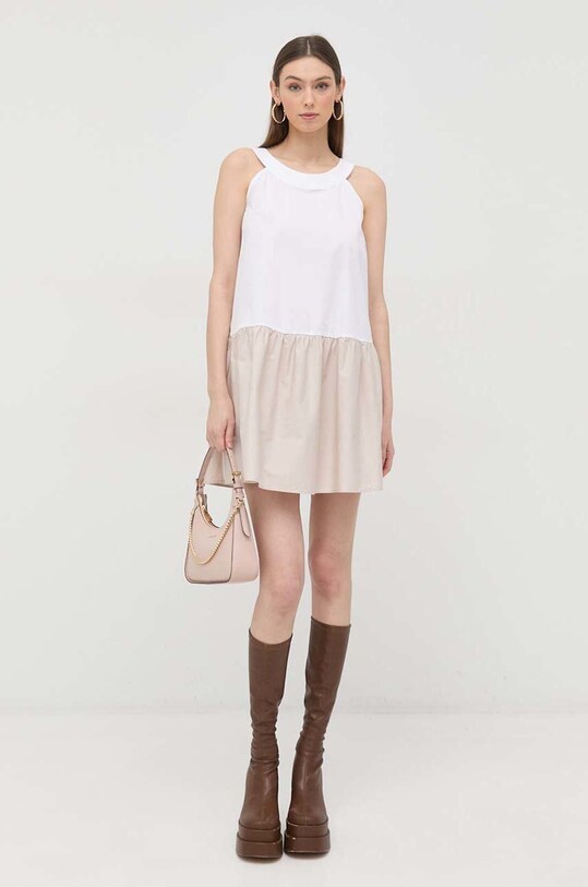 Armani Exchange sukienka bawełniana 3RYA23.YNWQZ beżowy SS23