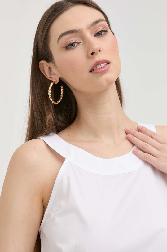 Armani Exchange sukienka bawełniana beżowy 3RYA23.YNWQZ