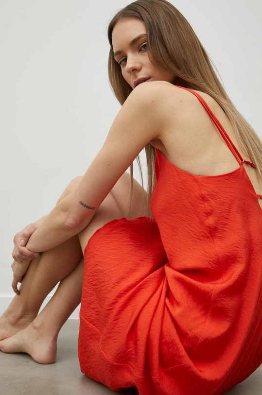 Samsoe Samsoe sukienka pomarańczowy F23100140