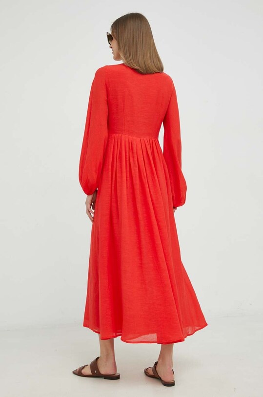 Oblečení Šaty s příměsí lnu Weekend Max Mara 2352210131600 červená