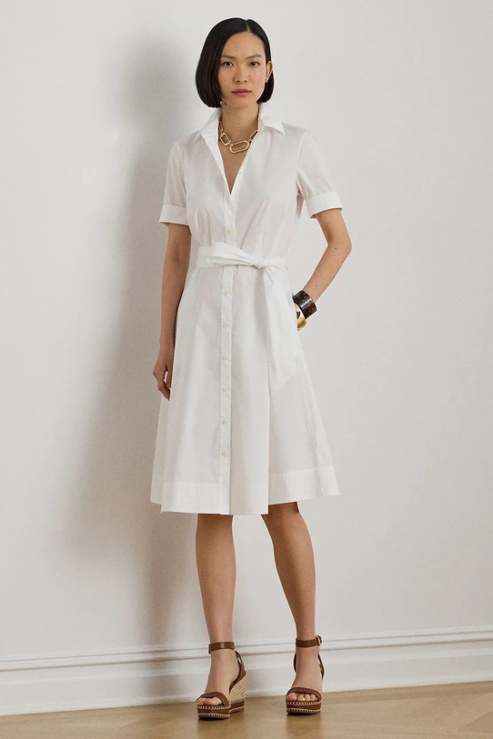 Lauren Ralph Lauren sukienka z elastanem biały 200748950