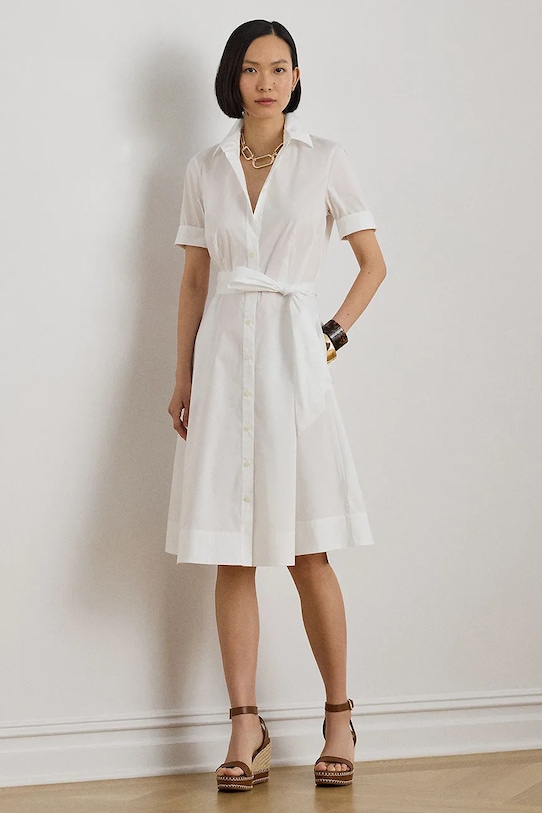 Lauren Ralph Lauren sukienka z elastanem biały 200748950