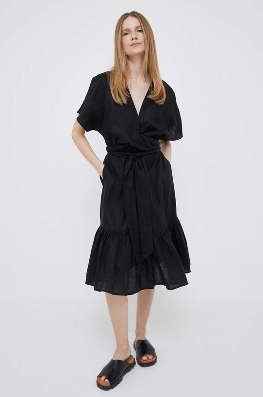 Lauren Ralph Lauren sukienka lniana 200909643 czarny SS23
