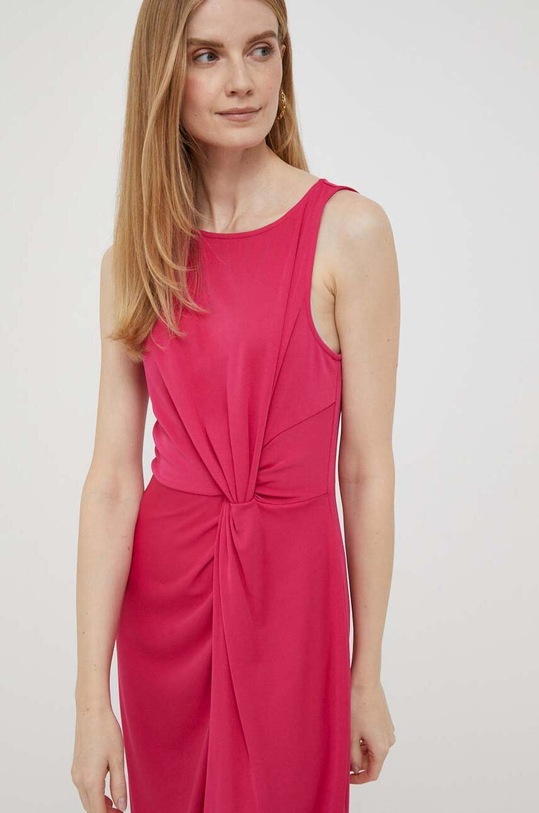 Φόρεμα Lauren Ralph Lauren με ελαστάν ροζ 250903028