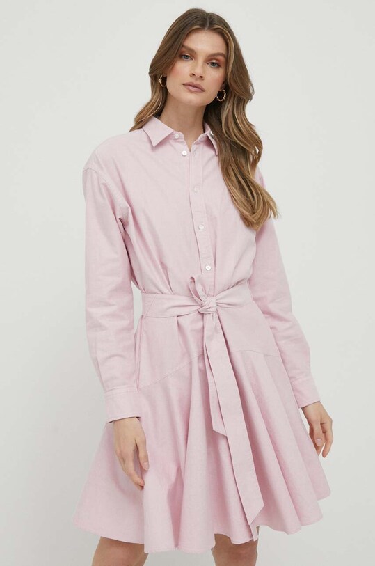 Polo Ralph Lauren sukienka bawełniana bawełna różowy 211915565
