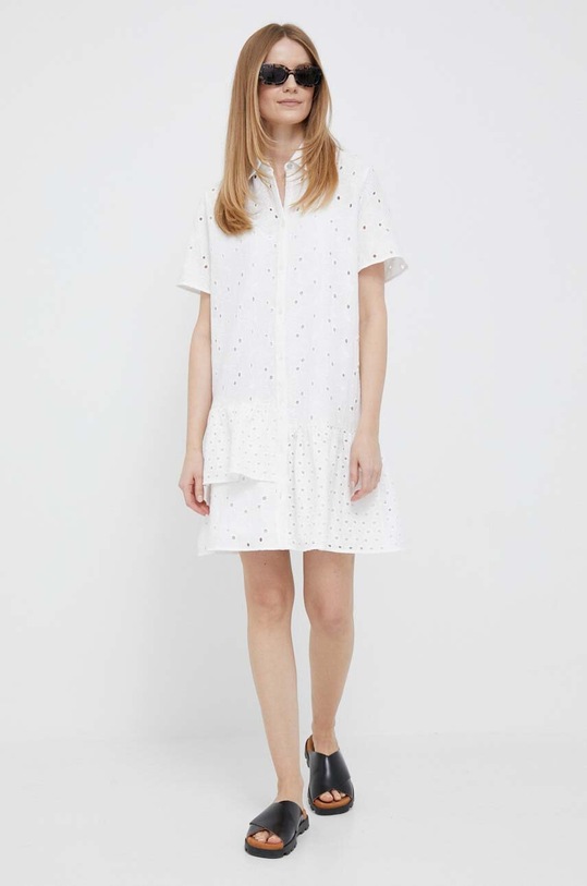 Хлопковое платье PS Paul Smith W2R.537D.K31025 белый SS23