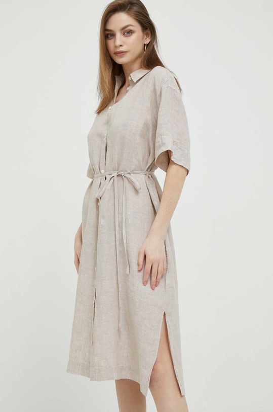 Льняна сукня Gant 4503244 бежевий SS24