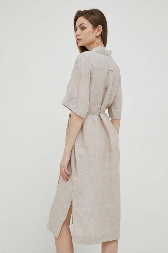 Одяг Льняна сукня Gant 4503244 бежевий