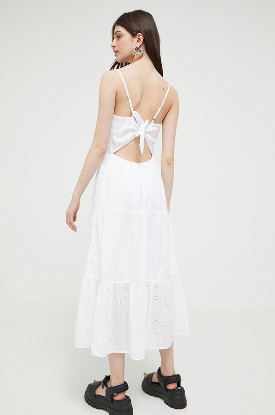Βαμβακερό φόρεμα Hollister Co. KI359.3128.100 λευκό SS23