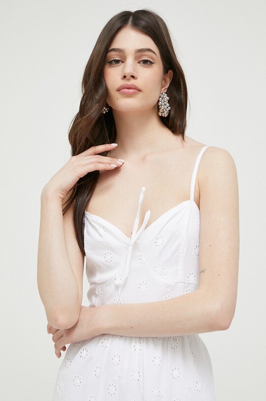 Hollister Co. rochie din bumbac alb KI359.3128.100