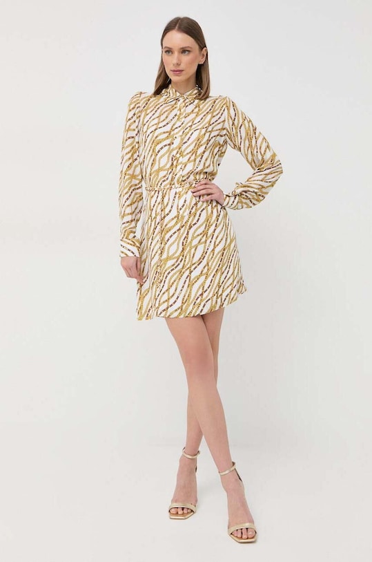 MICHAEL Michael Kors sukienka z domieszką jedwabiu casual biały MS381J08EE