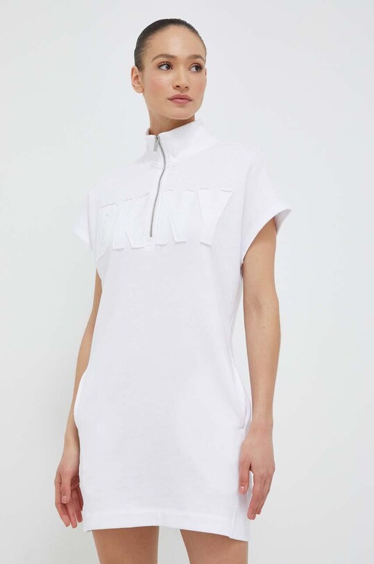 Obleka Dkny Našitek bela DP3D4766