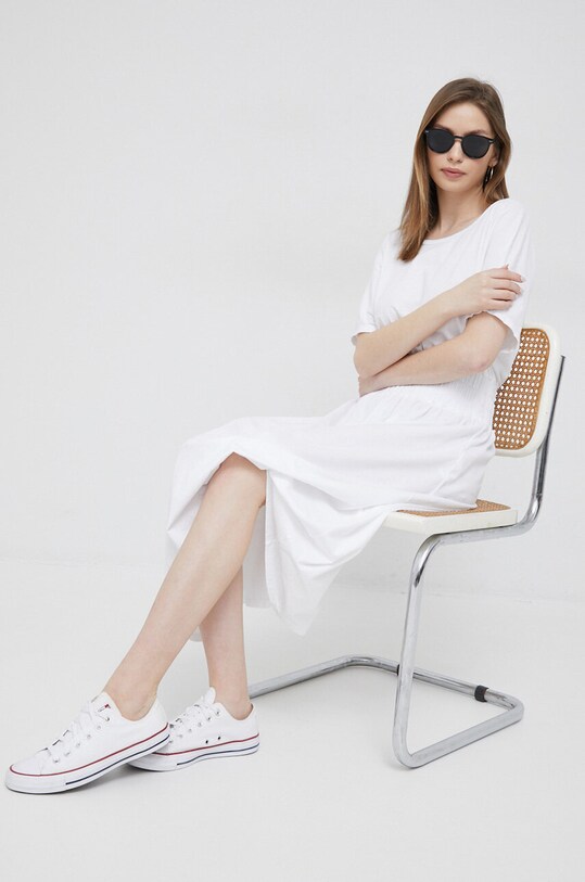 Deha rochie din bumbac midi alb D83202.10001