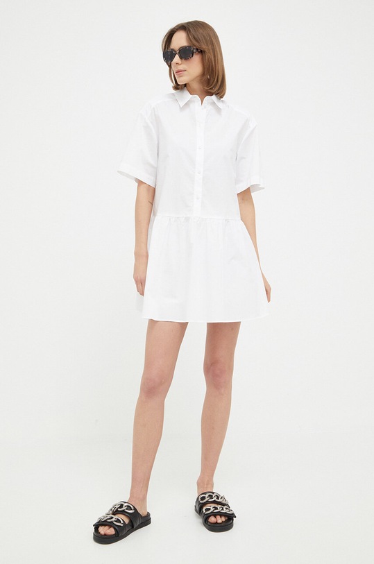 Patrizia Pepe sukienka bawełniana 2A2503.A9B9 biały SS23