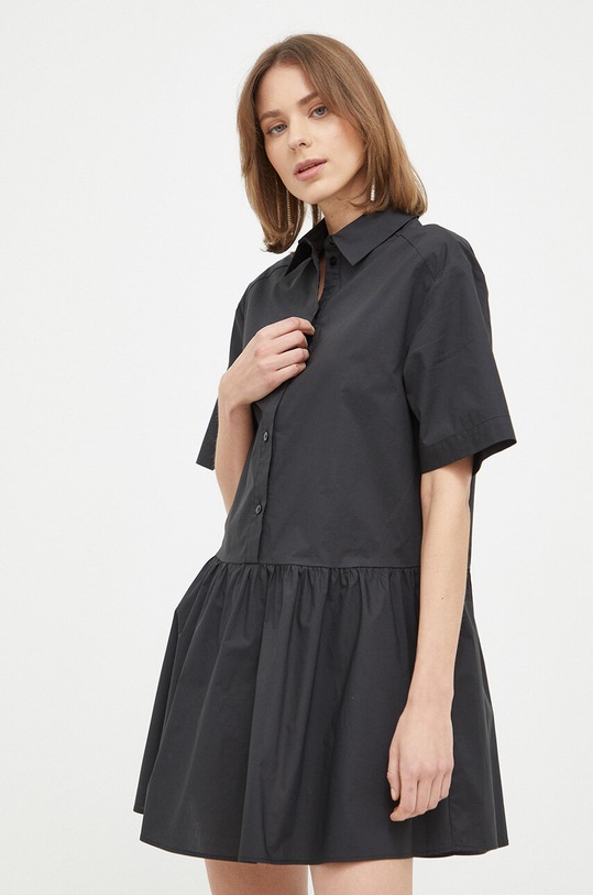 Bavlněné šaty Patrizia Pepe mini černá 2A2503.A9B9