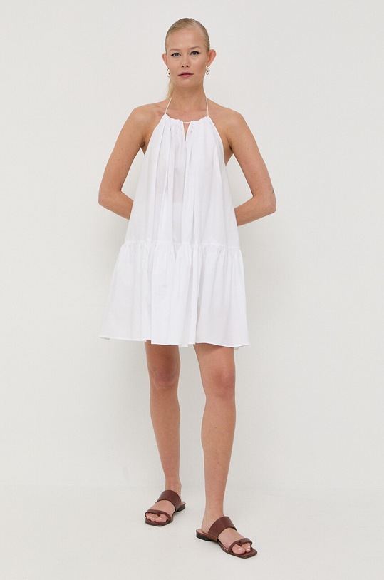 Pamučna haljina Patrizia Pepe 2A2527.A9B9 bijela SS23