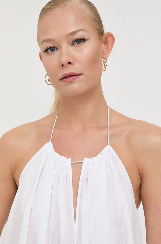 Pamučna haljina Patrizia Pepe bijela 2A2527.A9B9