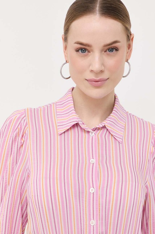 Patrizia Pepe sukienka z domieszką jedwabiu 2A2541.A261 różowy