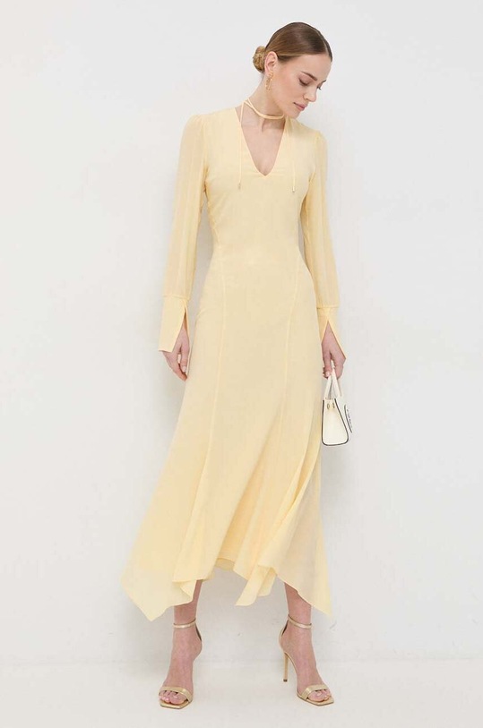 Patrizia Pepe sukienka jedwabna 2A2562.A156 żółty SS23