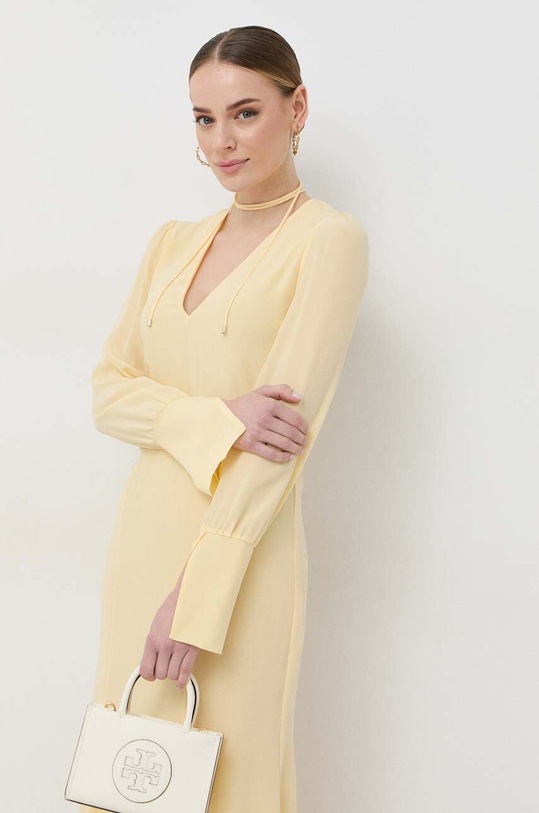 Patrizia Pepe sukienka jedwabna żółty 2A2562.A156