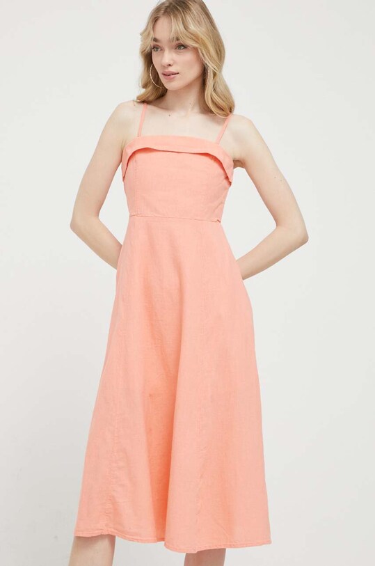 Abercrombie & Fitch rochie din in midi portocaliu KI159.3201.535