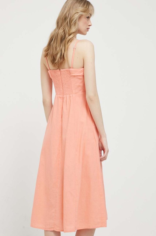 Oblečenie Ľanové šaty Abercrombie & Fitch KI159.3201.535 oranžová