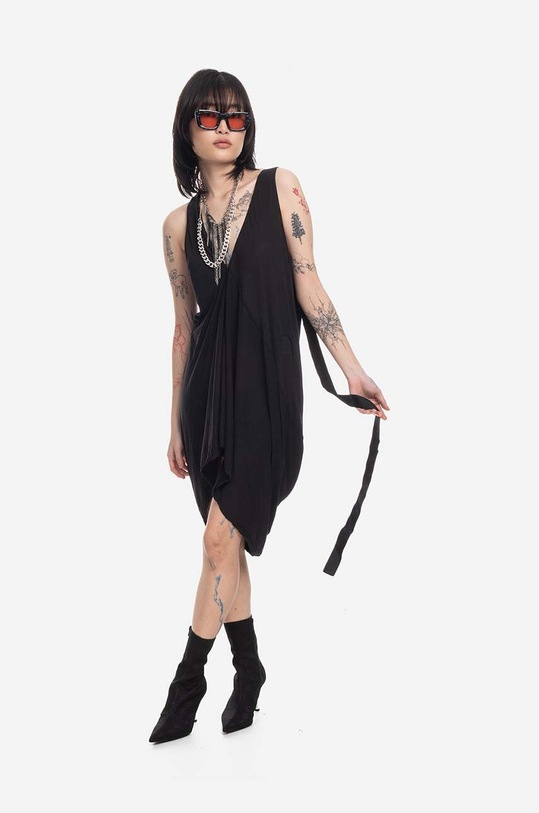 Хлопковое платье Rick Owens Island Tank гладкий чёрный DS01B7112.B.BLACK