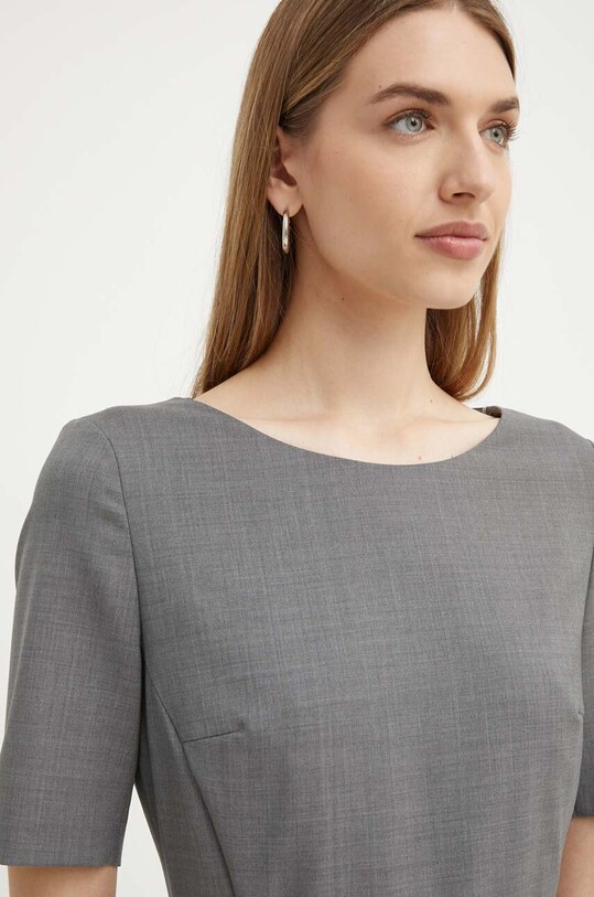 BOSS rochie din lana gri 50490041