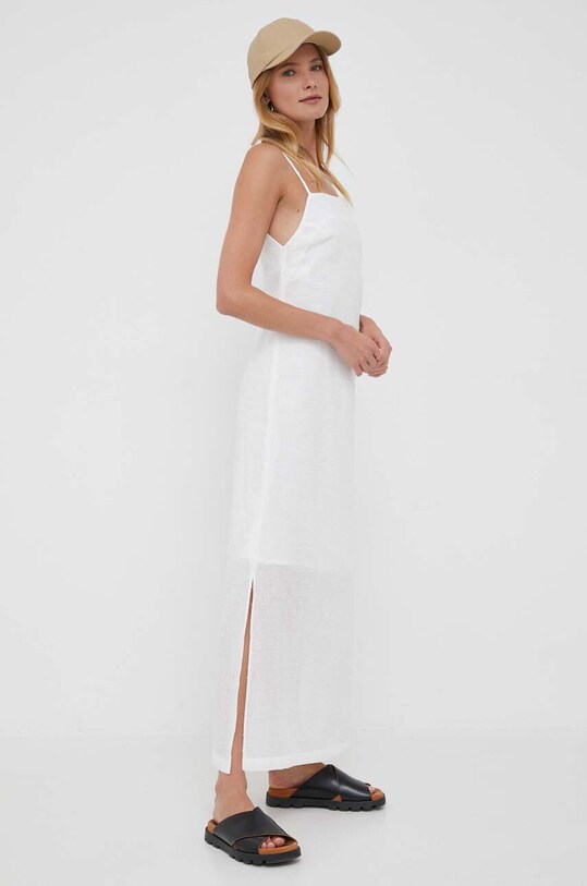 Βαμβακερό φόρεμα United Colors of Benetton 4KUXDV070.101 λευκό SS23