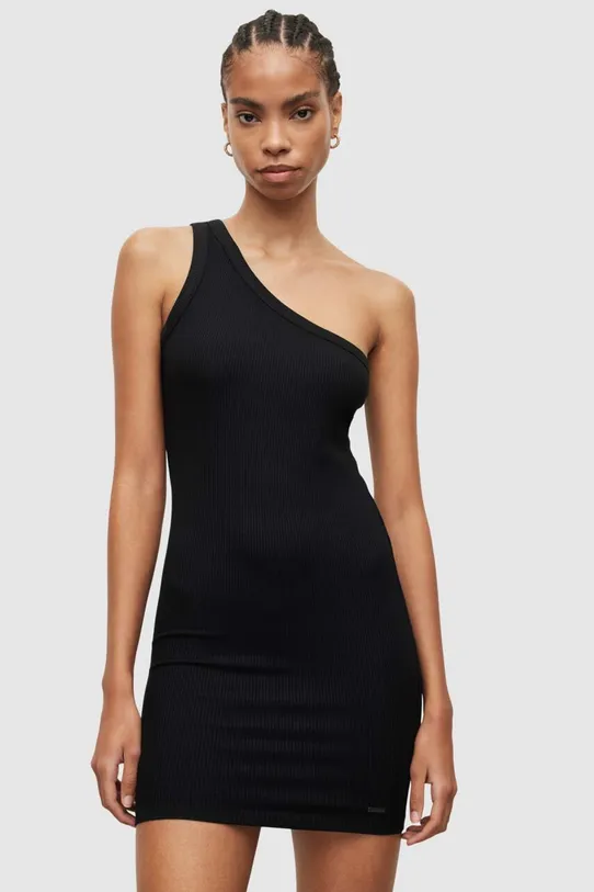 AllSaints sukienka STEF MINI DRESS z elastanem czarny WD331Y
