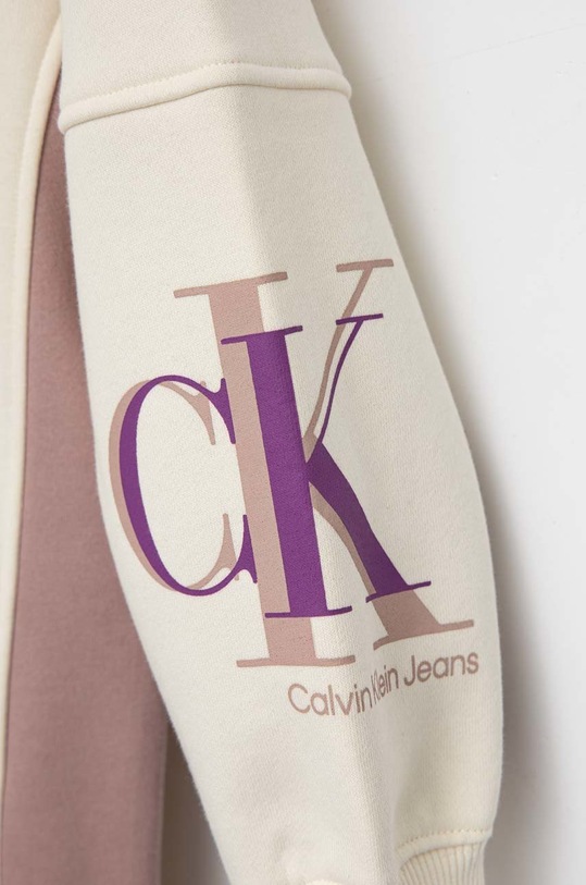 Dziewczynka Calvin Klein Jeans sukienka dziecięca IG0IG01899.PPYX beżowy