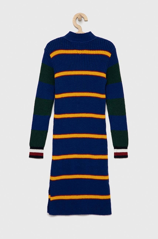 Tommy Hilfiger sukienka z domieszką wełny dziecięca KG0KG07115.PPYX granatowy SS23