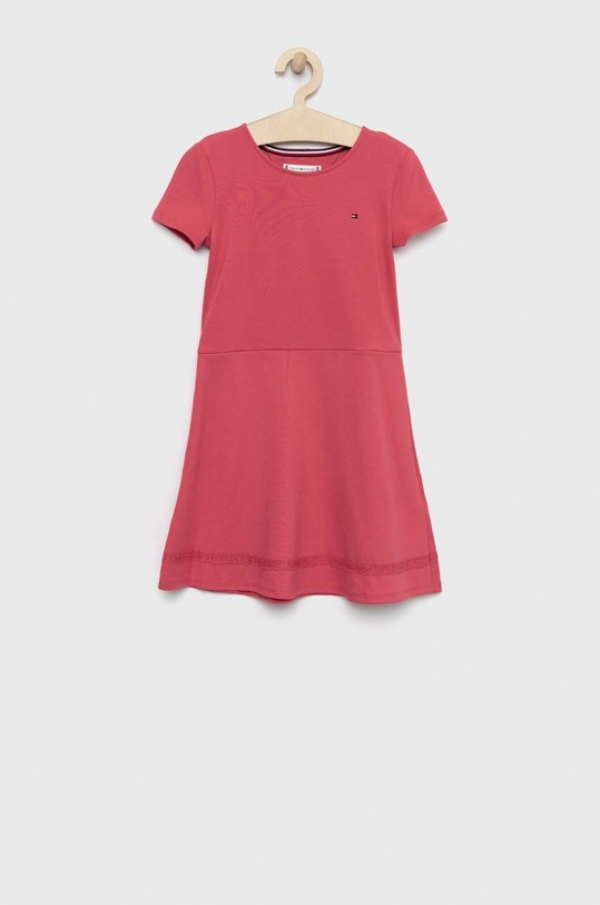 Tommy Hilfiger sukienka dziecięca rozkloszowany różowy KG0KG07022.PPYX