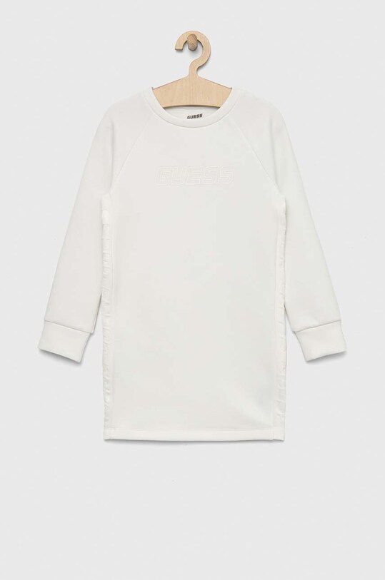 Guess sukienka dziecięca nadruk biały J3RK37.FL03S.PPYX