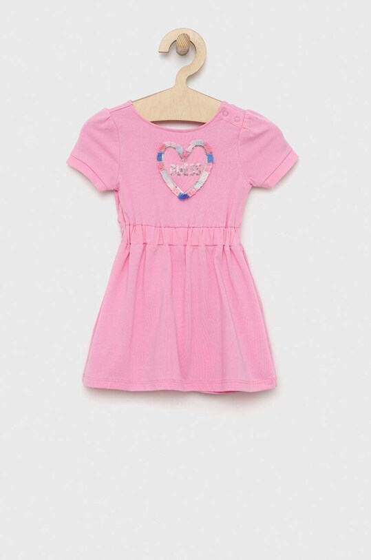 Haljina za bebe Guess natpis roza A3GK04.K6YW1.PPYX
